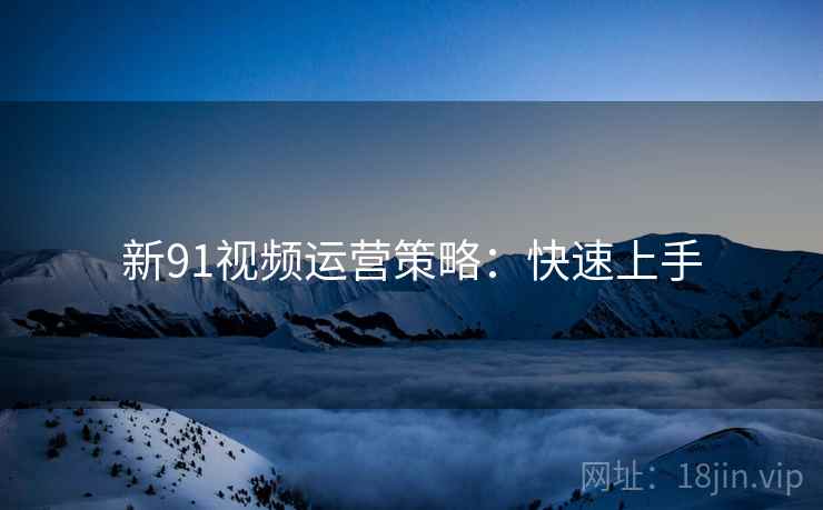 新91视频运营策略：快速上手